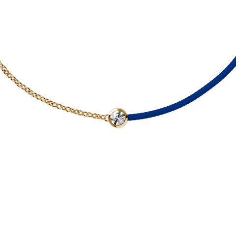 Bracelet ICE Jewellery Diamond Half Chain Dark Blue 021086 â Cordon Bleu FoncĂ© & VĂ©ritable Diamant 0.05 ct