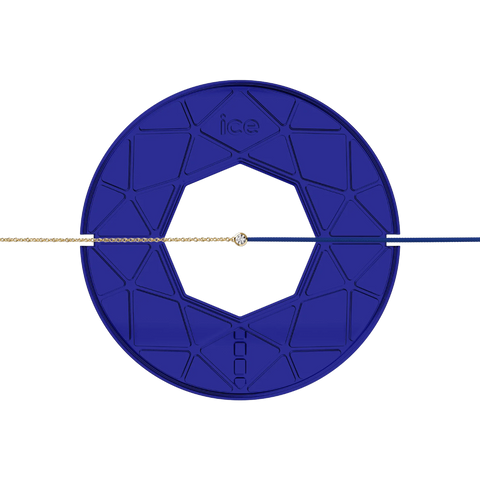 Bracelet ICE Jewellery Diamond Half Chain Dark Blue 021086 â Cordon Bleu FoncĂ© & VĂ©ritable Diamant 0.05 ct