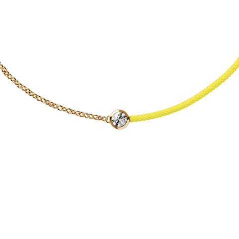 Bracelet ICE Jewellery Diamond Half Chain Grey 021089 – Cordon Gris & Chaîne Dorée avec Véritable Diamant