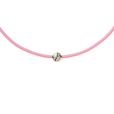 Bracelet ICE Jewellery Diamond Cord Light Pink 021101 – Cordon Rose Pâle & Véritable Diamant 0.03 ct