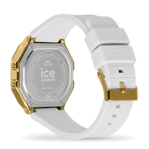 Montre ICE Digit Retro Metal Gold Mirror White Small 022733 – Digital Blanc & Doré Miroir 32mm