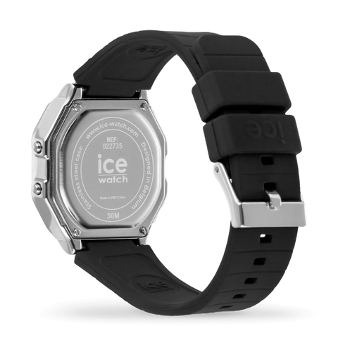 Montre ICE Digit Retro Metal Silver Mirror Black Small 022735 – Digital Noir & Argent Miroir 32mm