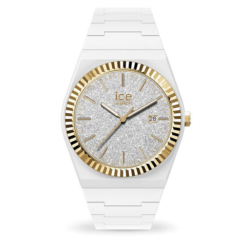Montre ICE Watch Power White Glitter Gold – Réf. 024767 – 36mm – Montre Blanche Dorée Pailletée Étanche 10 ATM