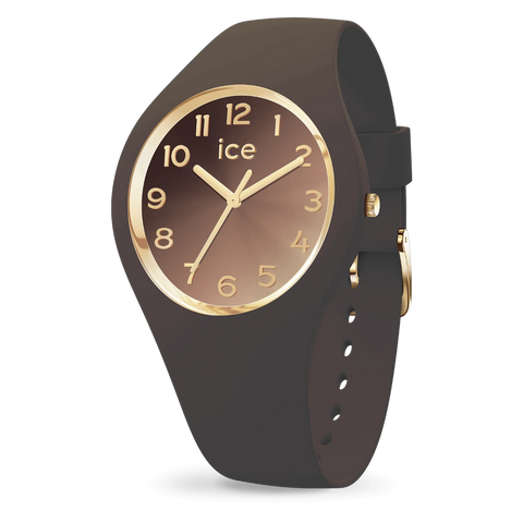 Montre Ice-Watch ICE Sunset Dark Chocolate 024986 – 37 mm – Bracelet Silicone – Look Doré & Étanche 10 ATM