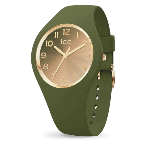 Montre Ice-Watch ICE Sunset Olive Green 024987 – 37 mm – Vert Olive & Doré – Bracelet Silicone – Étanche 10 ATM