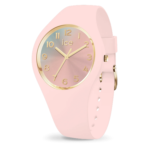 Montre Ice-Watch ICE Sunset Soft Pink 024988 – 34 mm – Rose Pastel & Doré – Bracelet Silicone – Étanche 10 ATM