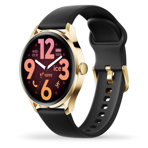 Montre Connectée ICE Smart 3.0 Ronde 1.20 – Gold Black Réf. 025106 | Écran AMOLED, GPS, Suivi Santé & Notifications