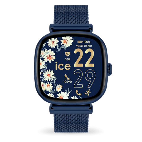 ICE smart SQ 2.0 Blue Milanese – Smartwatch Carrée AMOLED