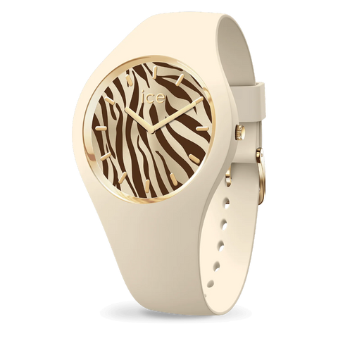 ICE wild Almond Skin Zebra – Montre femme ICE-WATCH nude et dorée