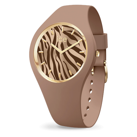 ICE wild Mocha Zebra – Montre femme ICE-WATCH marron et dorée
