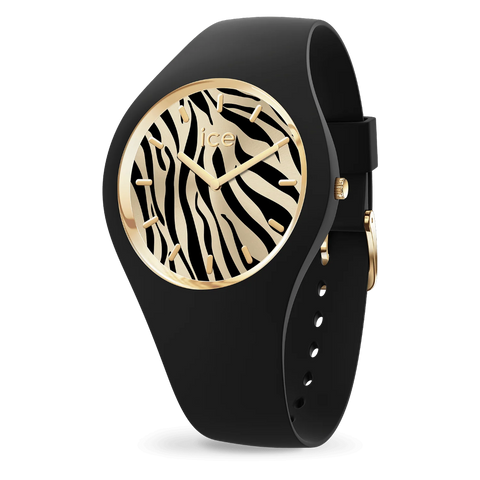 ICE wild Black Gold Zebra – Montre femme ICE-WATCH noire et dorée