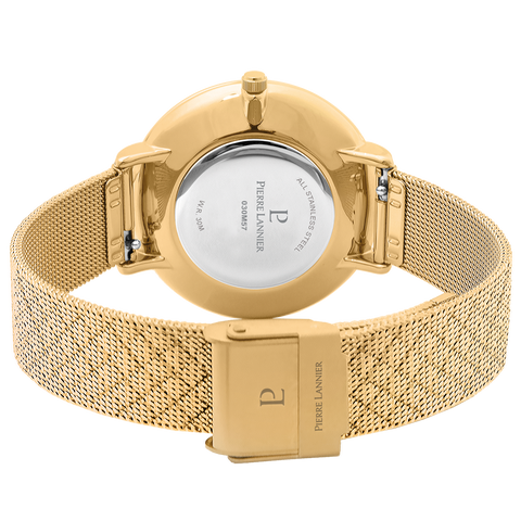 Montre Femme Pierre Lannier Grace 030M572 – Doré, Cadran Vert, Bracelet Acier Milanais 14 mm