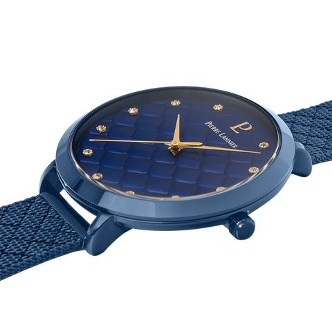 Montre Femme Pierre Lannier Grace 030M869 – Cadran Bleu, Bracelet Acier Milanais Bleu Élégant