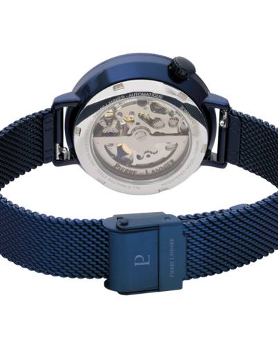 PIERRE LANNIER AUSTRALE cadran beu bracelet bleu milanais