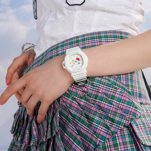 Montre CASIO BABY-G BGA-10-7AER – Playful Hearts Series | Blanc Mat, Cadran à Cœurs Changeants, Étanche 100M & Résistante aux Chocs