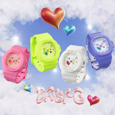 Montre CASIO BABY-G BGA-10-4AER – Playful Hearts Rose | Cadran Cœurs Changeants, Résistante & Étanche 100M