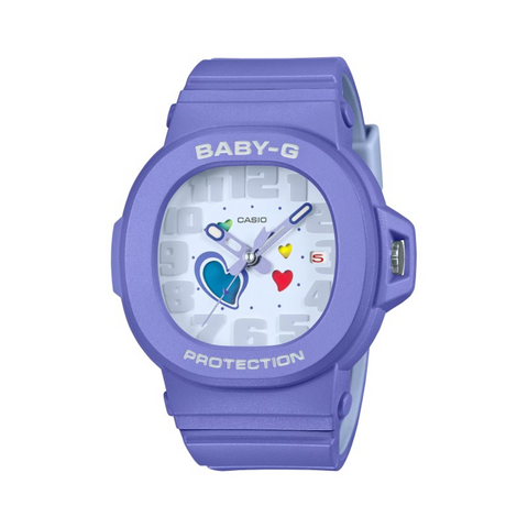 Montre CASIO BABY-G BGA-10-6AER – Playful Hearts Series | Digitale Femme Lilas Résistante aux Chocs & Étanche 100M