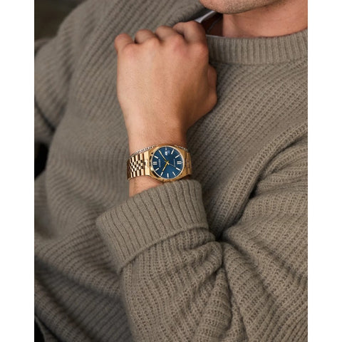 Montre Citizen Tsuyosa 60 Automatique 40 mm – Réf. NK0023-57L – Acier Doré Rose, Cadran Bleu Cendré, Verre Saphir, Réserve 60 h