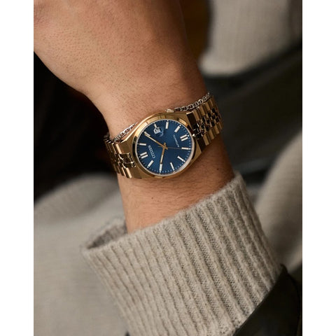 Montre Citizen Tsuyosa 60 Automatique 40 mm – Réf. NK0023-57L – Acier Doré Rose, Cadran Bleu Cendré, Verre Saphir, Réserve 60 h