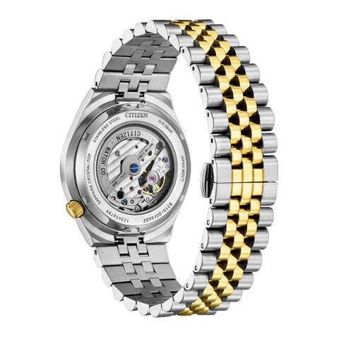 Montre Citizen Tsuyosa 60 Automatique 40 mm – Réf. NK0024-54X – Acier Bicolore Doré, Cadran Vert, Verre Saphir, Réserve 60 h