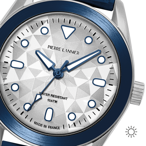 Pierre Lannier Bora 207K126 – Montre Homme Argent & Bleu 39 mm | Collab 10 ATM