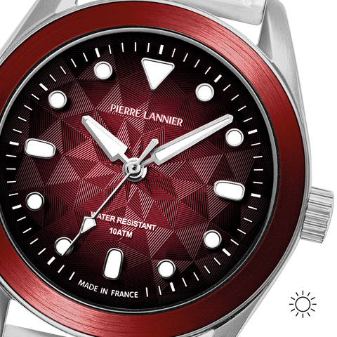 Pierre Lannier Bora 207K151 – Montre Homme Bordeaux 39 mm | Collab 10 ATM