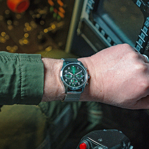 Pierre Lannier Aviateur 257H171 – Montre Homme Verte Aviation
