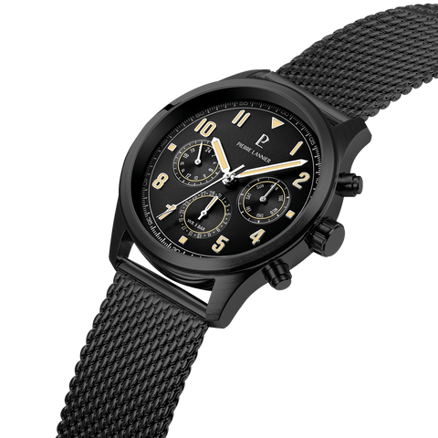 Pierre Lannier Aviateur 258M439 – Montre Homme Noire & Dorée