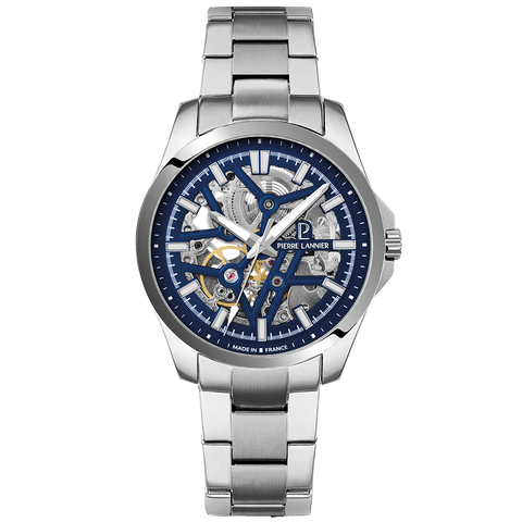 Pierre Lannier SKELETOM 304G161 – Montre Automatique Squelette Bleu Acier 40 mm