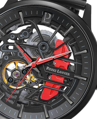 Coffret Pierre Lannier Paddock 384B439 â Montre Homme Full Black + Bracelet Acier Noir â Style Sport Chic â IdĂ©e Cadeau