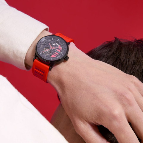 Pierre Lannier Paddock 341A459 â Montre Homme Chronographe 43mm Cadran Noir Bracelet Rouge Sport Automobile