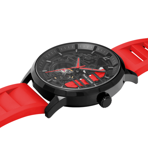 Pierre Lannier Paddock 341A459 â Montre Homme Chronographe 43mm Cadran Noir Bracelet Rouge Sport Automobile