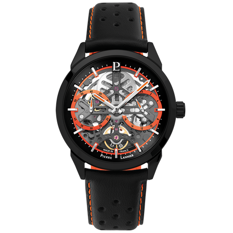 Pierre Lannier MONARCK 347A433 – Montre Automatique Racing Noir & Orange