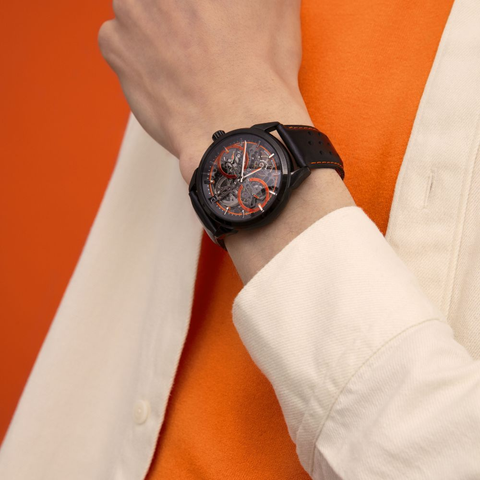 Pierre Lannier MONARCK 347A433 – Montre Automatique Racing Noir & Orange
