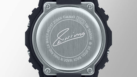 Montre G-SHOCK DW-5600INI-1ER Andrés Iniesta – Édition Limitée, Résine Bio, Rétroéclairage LED, Étanche 200M