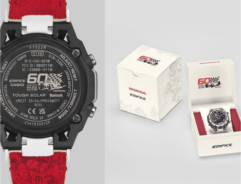 Montre Casio EDIFICE Honda Racing ECB-2300HR-1AER – Édition Spéciale 60e Anniversaire F1 – Solaire Bluetooth Verre Saphir