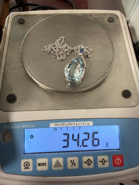 Collier Joaillerie Aigue Marine Diamants Saphir