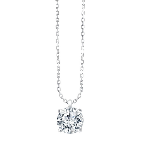 COLLIER 4 GRIFFES Diamant laboratoire - 1 CT