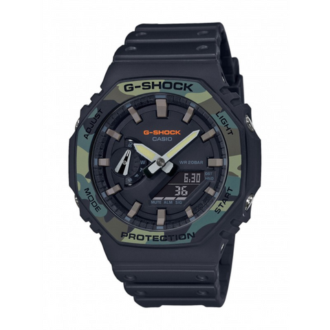 G-SHOCK GA-2100SU-1AER Camouflage – Montre Homme Noir – Carbon Core Guard – 20 ATM – Résine & Bracelet Camouflage