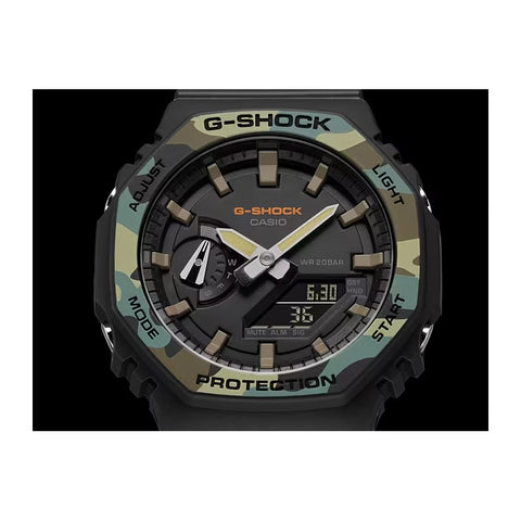 G-SHOCK GA-2100SU-1AER Camouflage – Montre Homme Noir – Carbon Core Guard – 20 ATM – Résine & Bracelet Camouflage