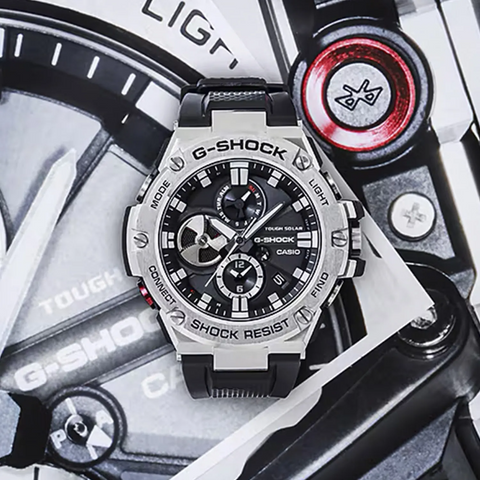 Casio G-Shock GST-B100-1AER – Montre Homme Solaire Bluetooth Chronographe 52mm Résistante aux Chocs