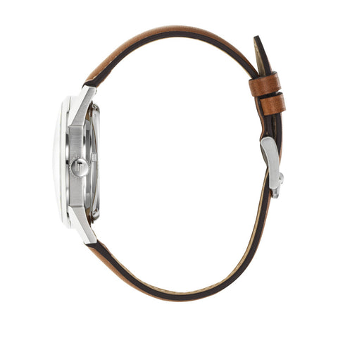 Montre LIP Annapurna Automatique 39 mm – Réf. 676011 – Mouvement Manufacture R26, Cadran Blanc, Bracelet Cuir Camel, Étanche 50 m