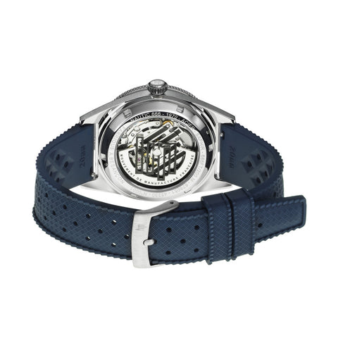 Montre LIP Nautic 666 Automatique 39 mm – Réf. 676051 – Mouvement Manufacture R26, Acier & Verre Saphir, Étanche 200 m, Bracelet Élastomère Bleu