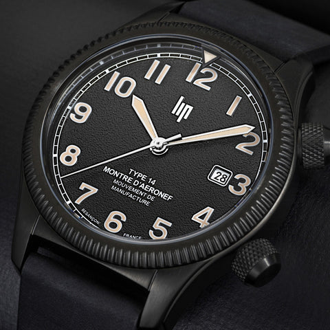 Montre LIP Type 14 Automatique 41 mm PVD Noir – Réf. 676031 – Calibre Manufacture R26, Verre Saphir, Étanche 100 m