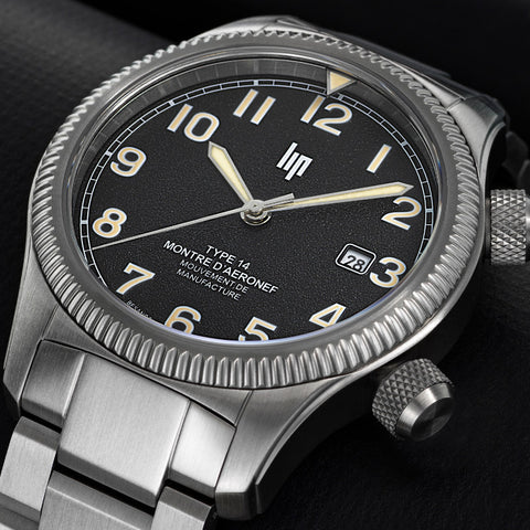 Montre LIP Type 14 Automatique 41 mm – Réf. 676032 – Calibre Manufacture R26, Acier Inoxydable, Verre Saphir, Étanche 100 m