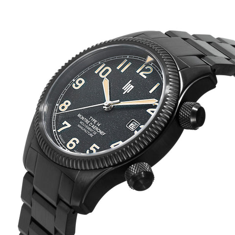 Montre LIP Type 14 Automatique 41 mm – Réf. 676033 – Mouvement Manufacture R26, PVD Noir, Acier & Verre Saphir, Étanche 100 m