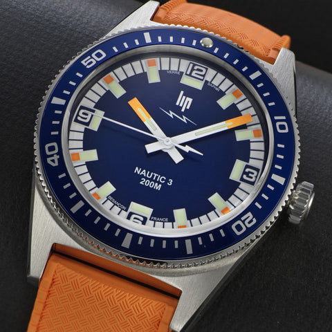 Lip Nautic 3 671861 – Montre Plongée 200 m 39 mm Bleu