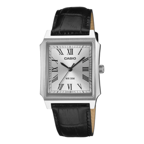 Montre CASIO Classic MTP-B190L-7BVER | Design Rectangulaire | Chiffres Romains | Cuir Noir