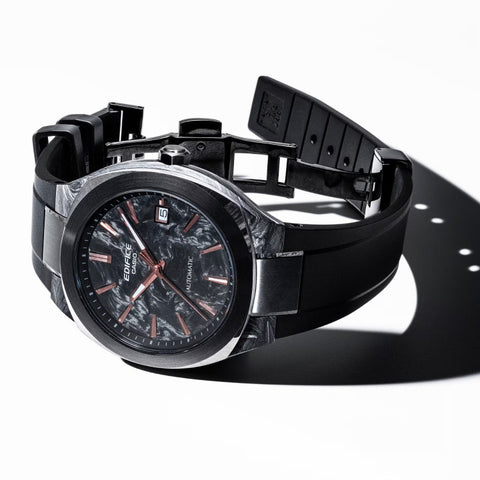 Montre Homme Casio Edifice EFK-200XPB-1AER Automatique | Boîtier & Cadran Carbone Forgé Noir et Index Or Rose