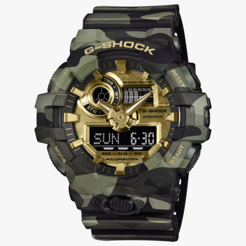 Montre Homme G-SHOCK G-Classic GA-700CMG-3AER | Bold Camo Series Camouflage Vert Imposant & Cadran Or 149,00 €
